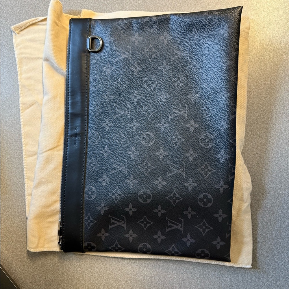 Louis Vuitton Black Laptop Bag with Monogram Design